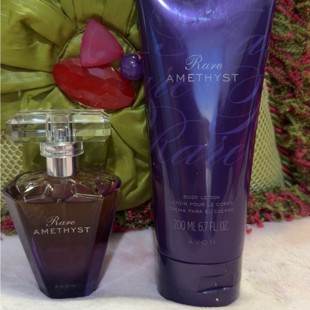 Avon NIB Rare Amethyst Body Lotion and Perfume Set  Price is for the set